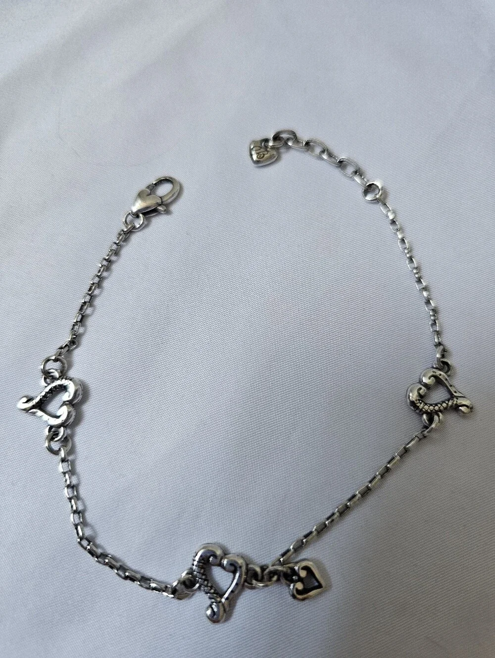 Brighton Tuscan Heart Anklet J90550 Silver Adjustable 9–10